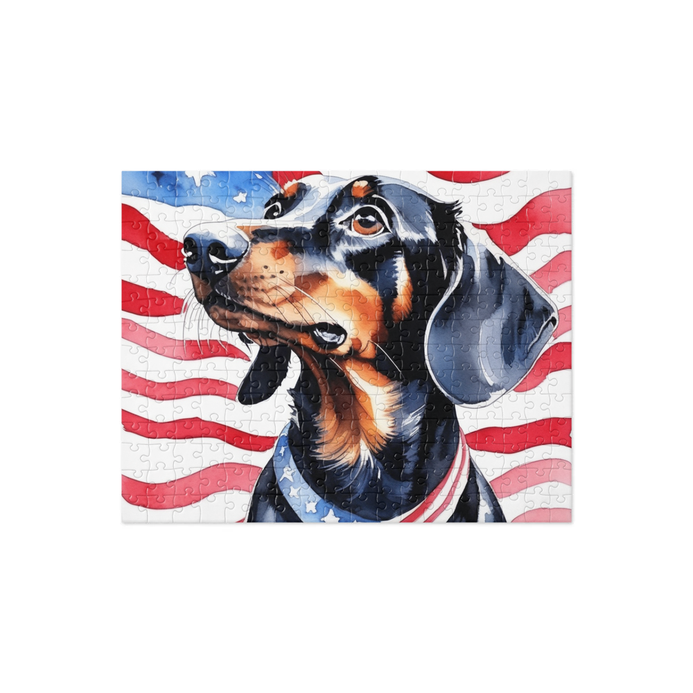 PugMug Custom Black Dachshund Jigsaw Puzzle
