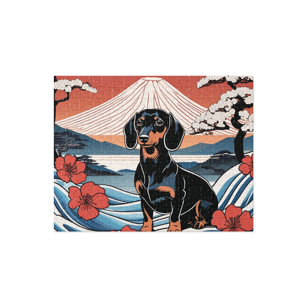 PugMug Custom Black Dachshund Jigsaw Puzzle