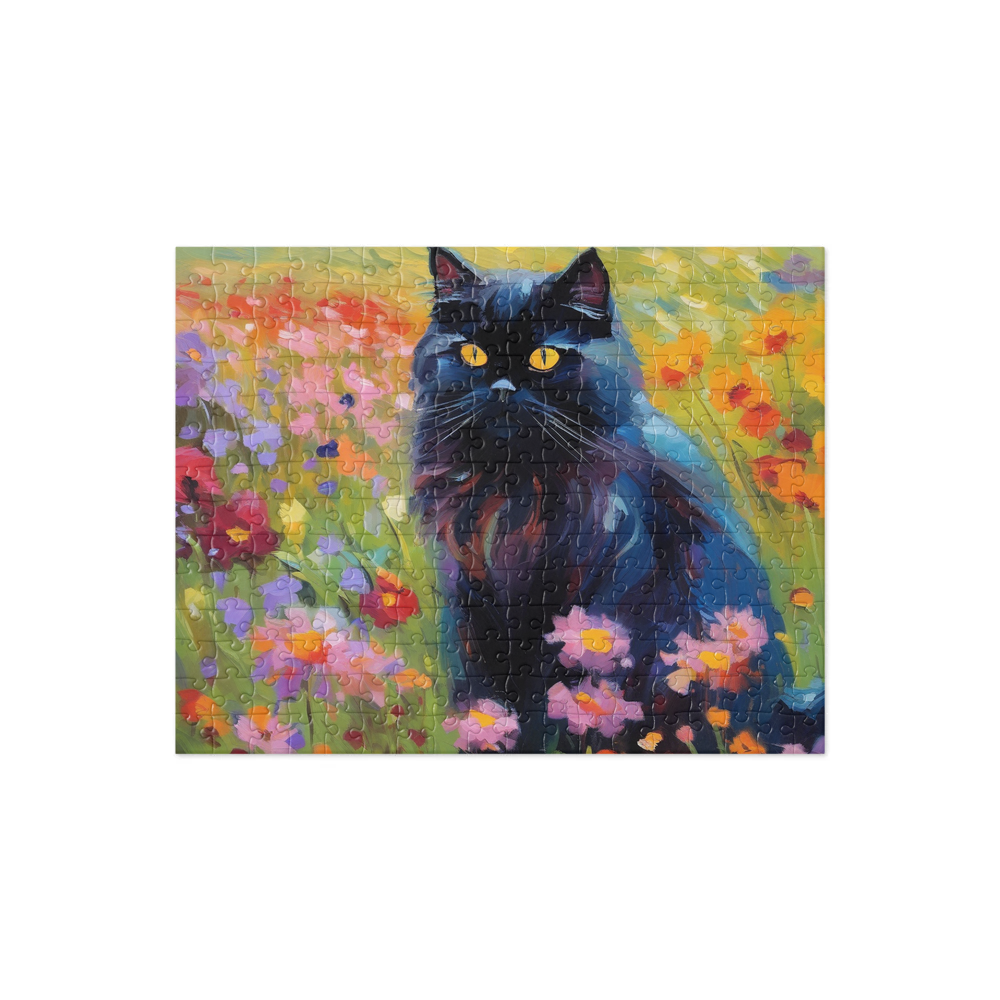 PugMug Custom Black Persian Cat Jigsaw Puzzle