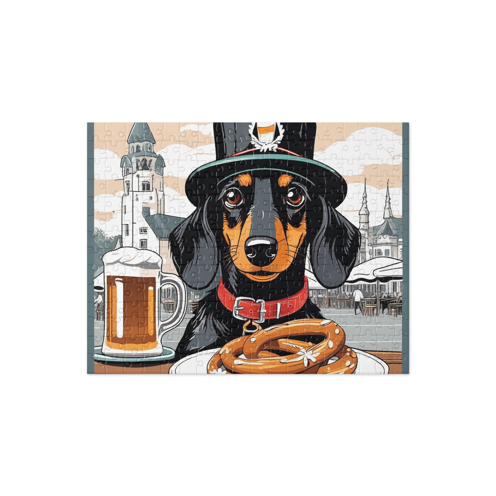 PugMug Custom Black Dachshund Jigsaw Puzzle