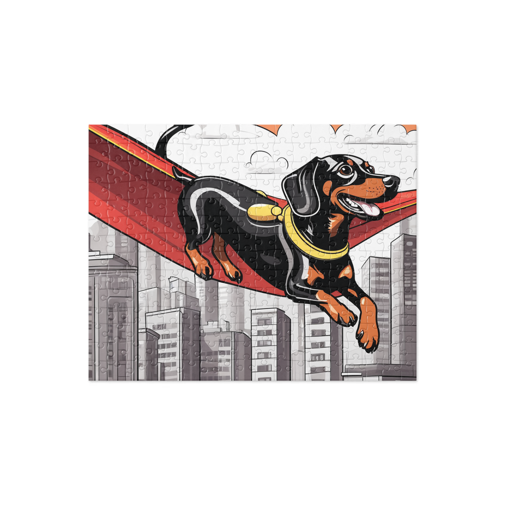 PugMug Custom Black Dachshund Jigsaw Puzzle