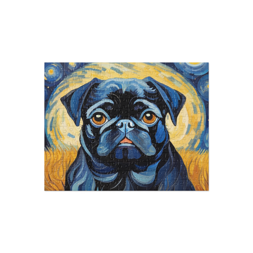 PugMug Custom Black Pug Jigsaw Puzzle