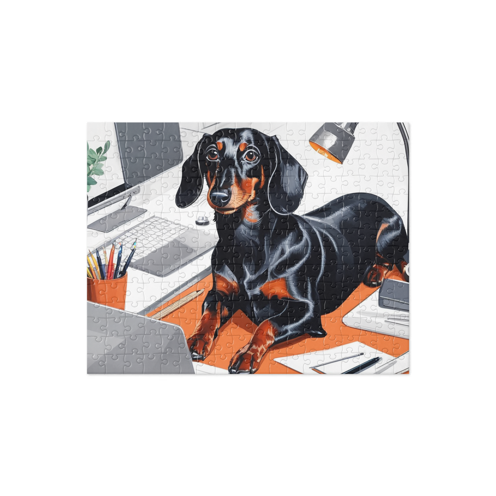 PugMug Custom Black Dachshund Jigsaw Puzzle