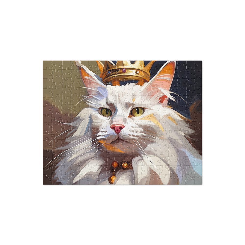 PugMug Custom White Maine Coon Cat Jigsaw Puzzle