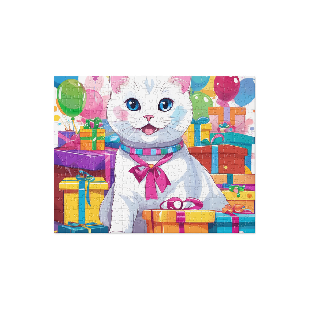 PugMug Custom White Scottish Fold Cat Jigsaw Puzzle