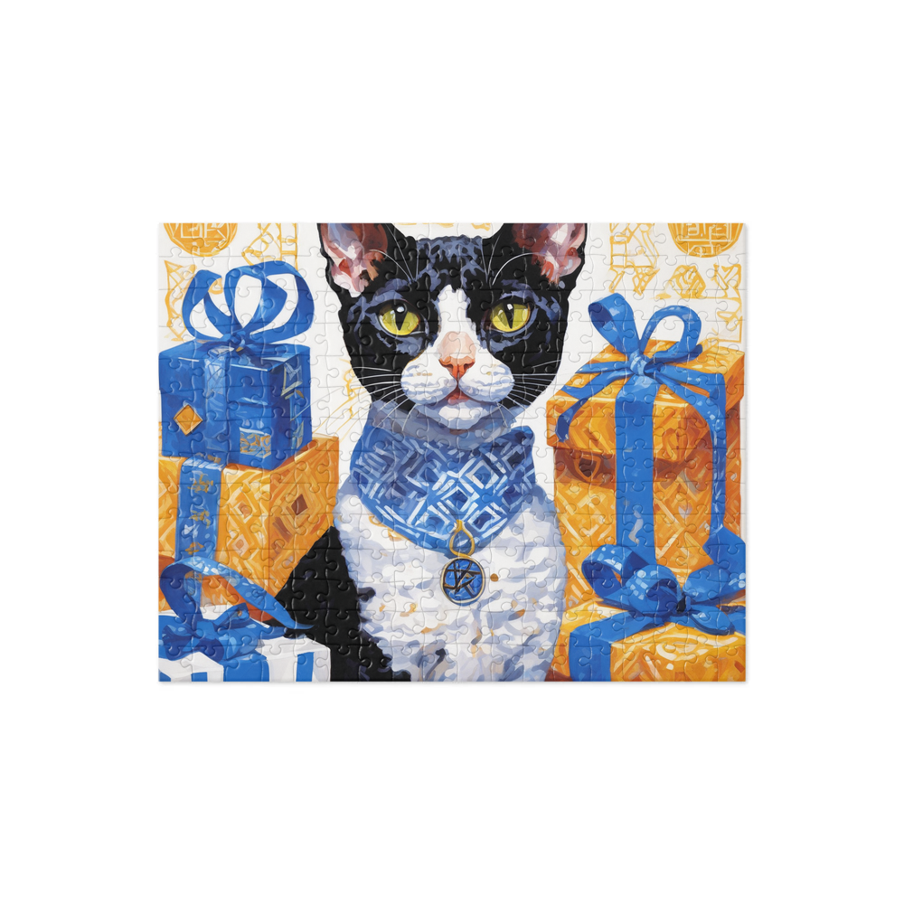 PugMug Custom Black Devon Rex Cat Jigsaw Puzzle
