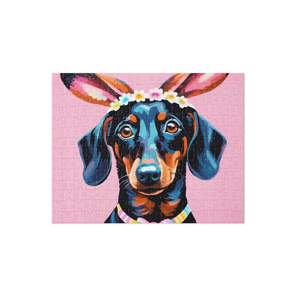 PugMug Custom Black Dachshund Jigsaw Puzzle