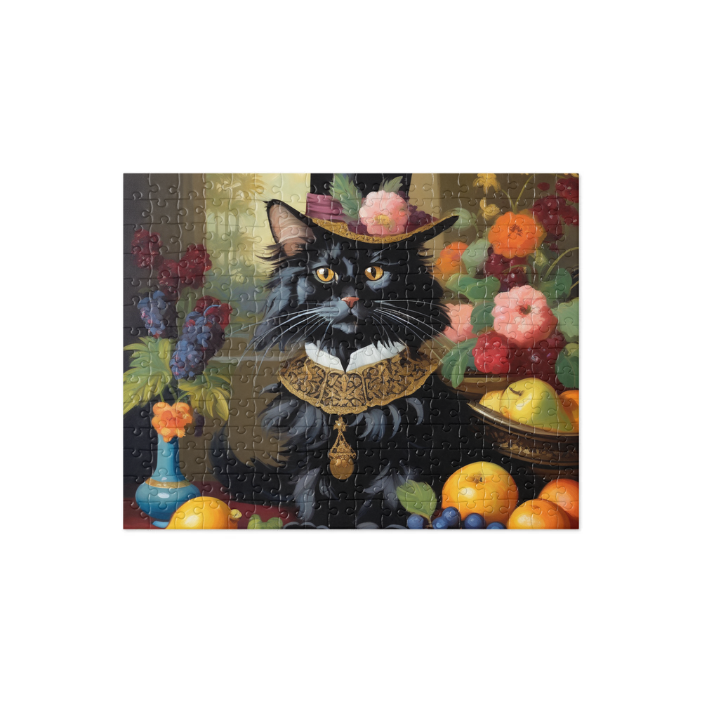 PugMug Custom Black Maine Coon Cat Jigsaw Puzzle