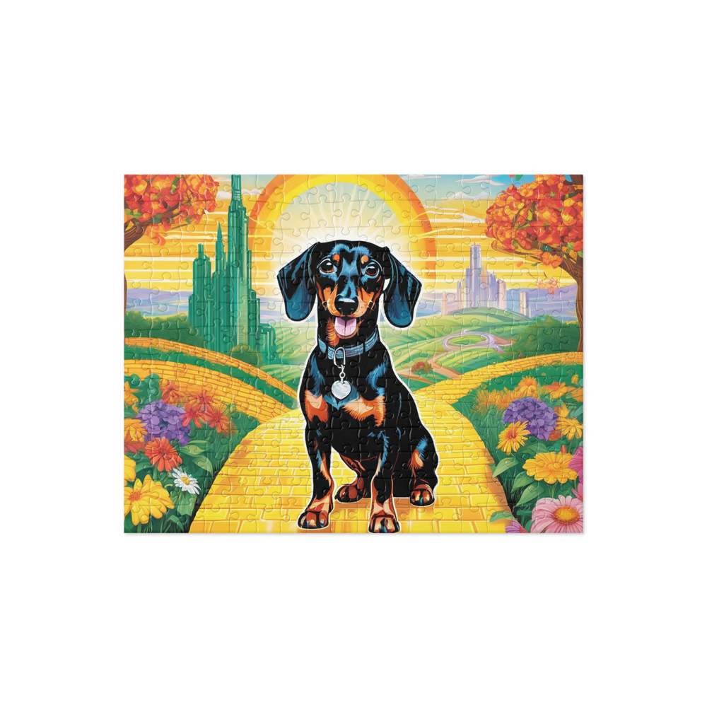 PugMug Custom Black Dachshund Jigsaw Puzzle
