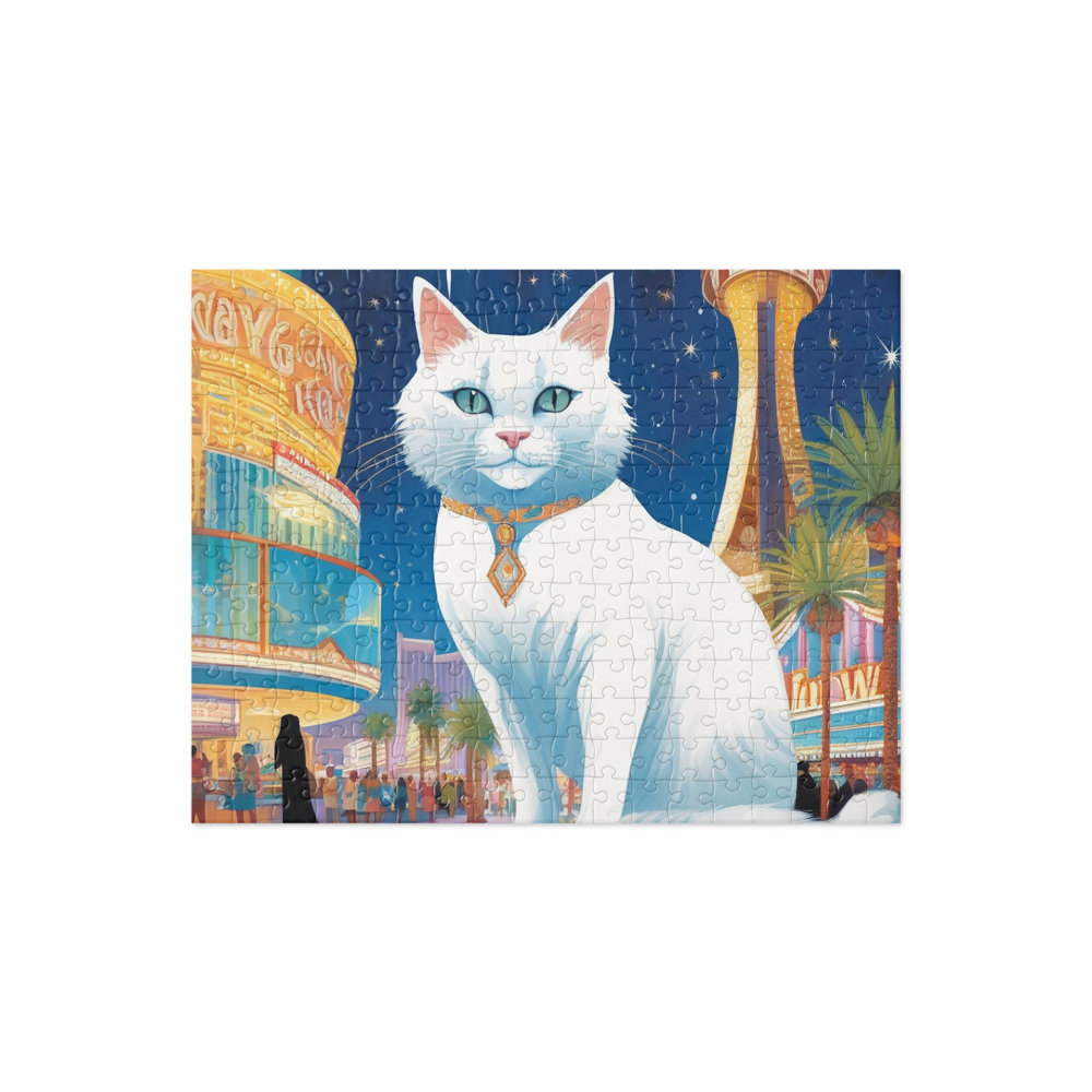 PugMug Custom White Companion Cat Jigsaw Puzzle
