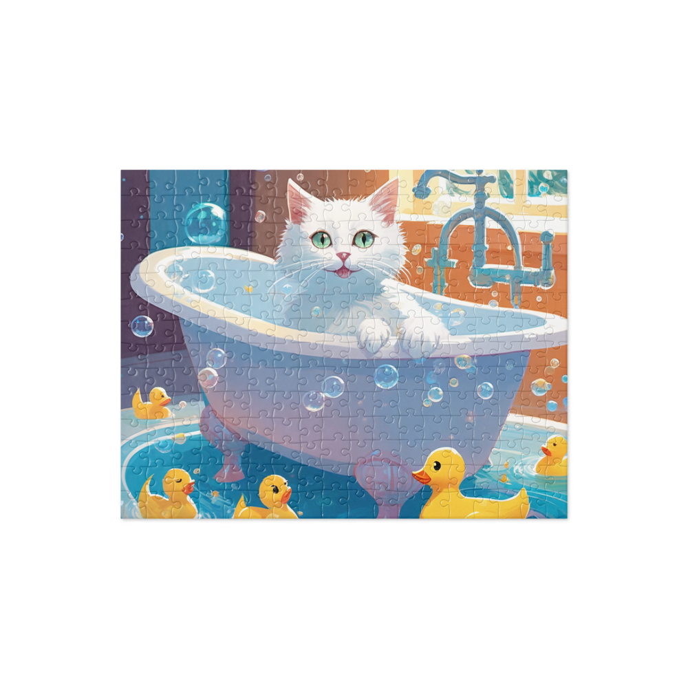 PugMug Custom White Companion Cat Jigsaw Puzzle