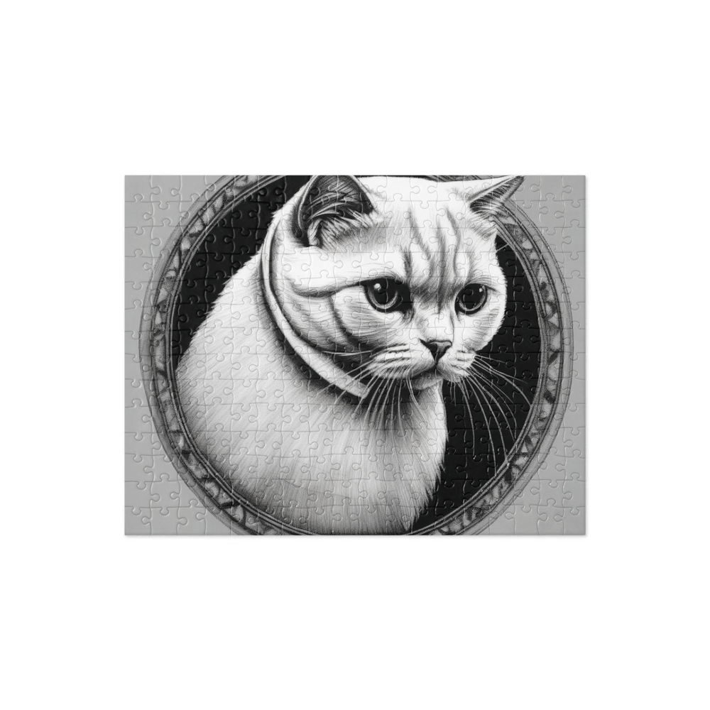 PugMug Custom White Scottish Fold Cat Jigsaw Puzzle