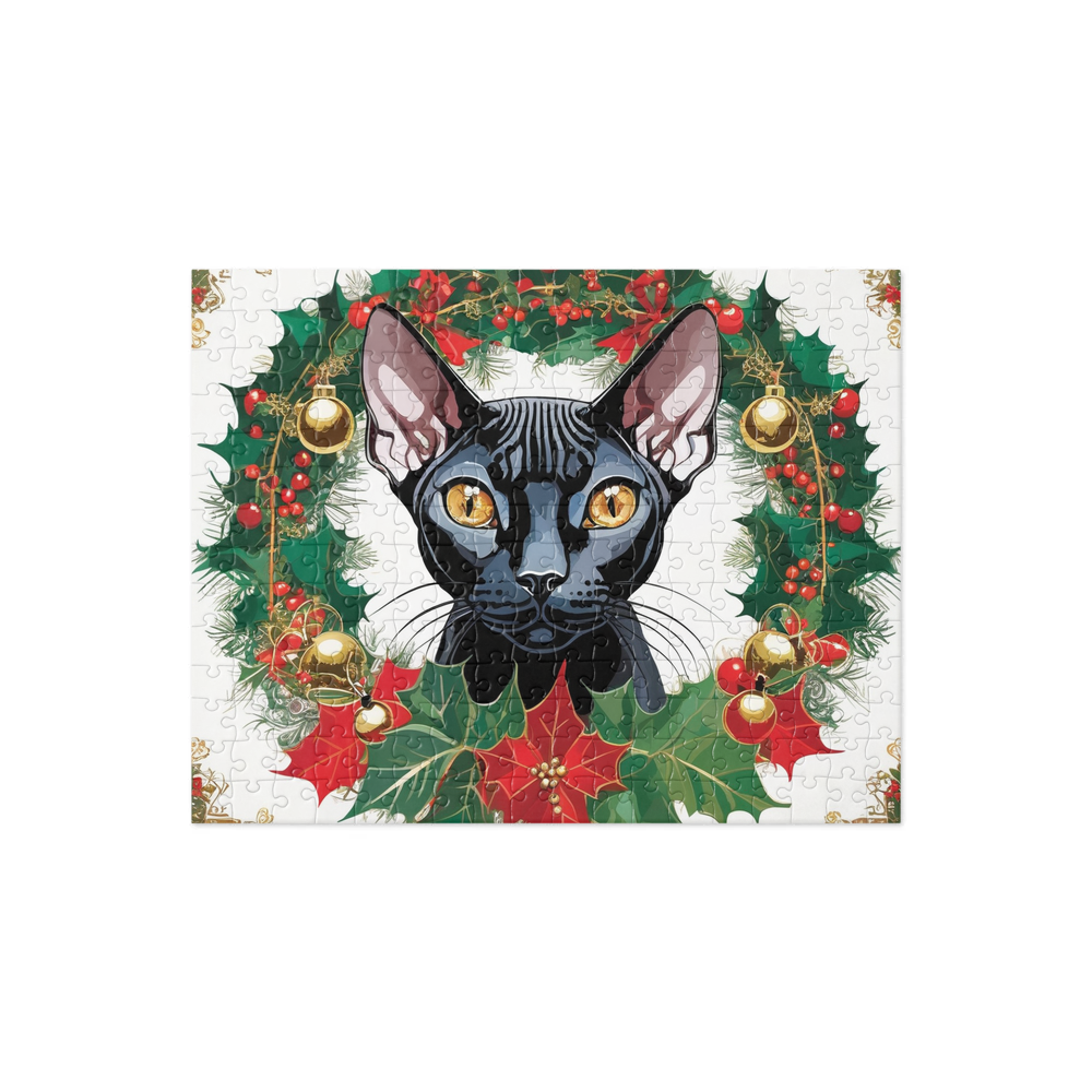 PugMug Custom Black Sphynx Cat Jigsaw Puzzle