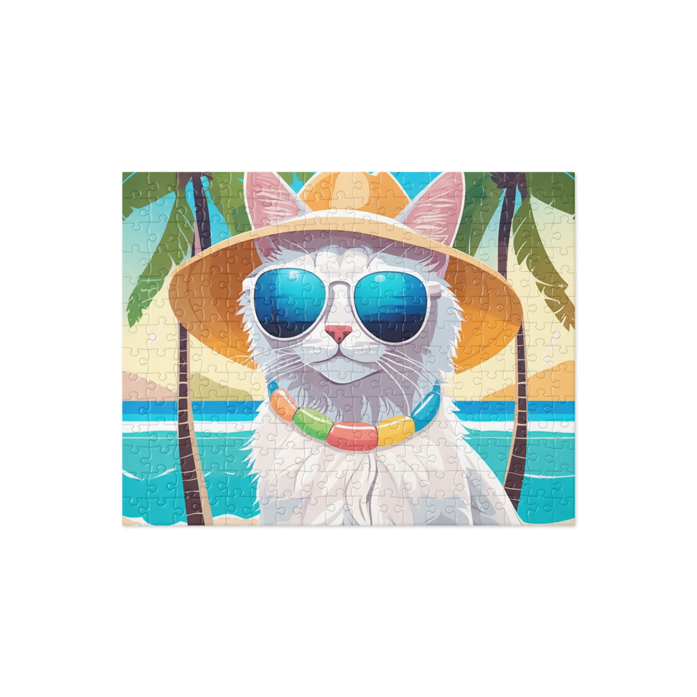 PugMug Custom White Companion Cat Jigsaw Puzzle