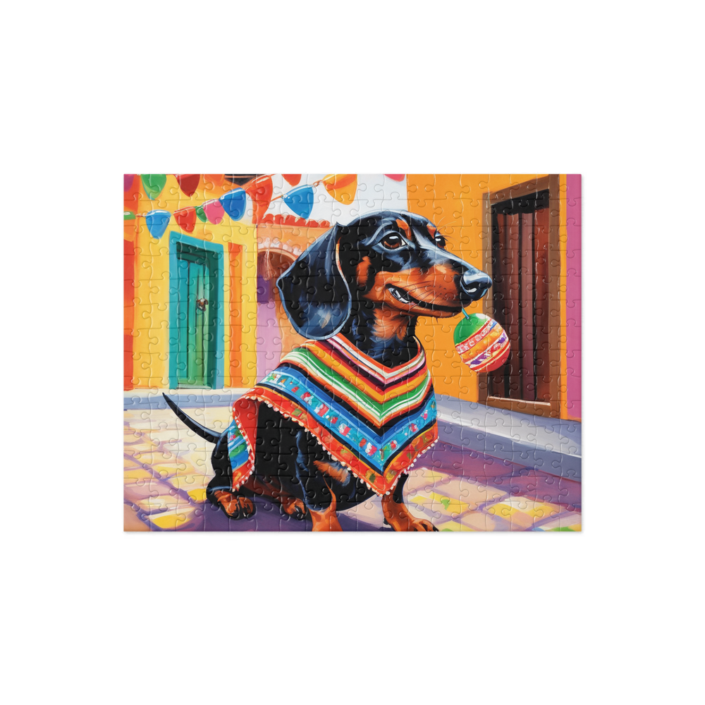 PugMug Custom Black Dachshund Jigsaw Puzzle