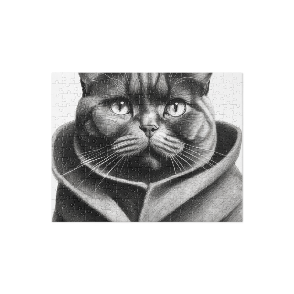 PugMug Custom Black British Shorthair Cat Jigsaw Puzzle