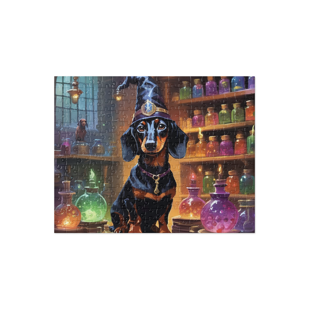 PugMug Custom Black Dachshund Jigsaw Puzzle