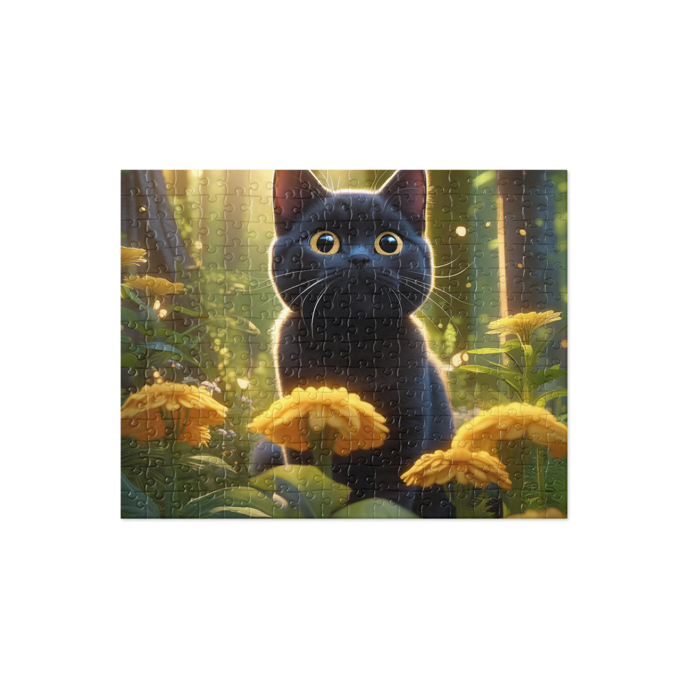 PugMug Custom Black British Shorthair Cat Jigsaw Puzzle