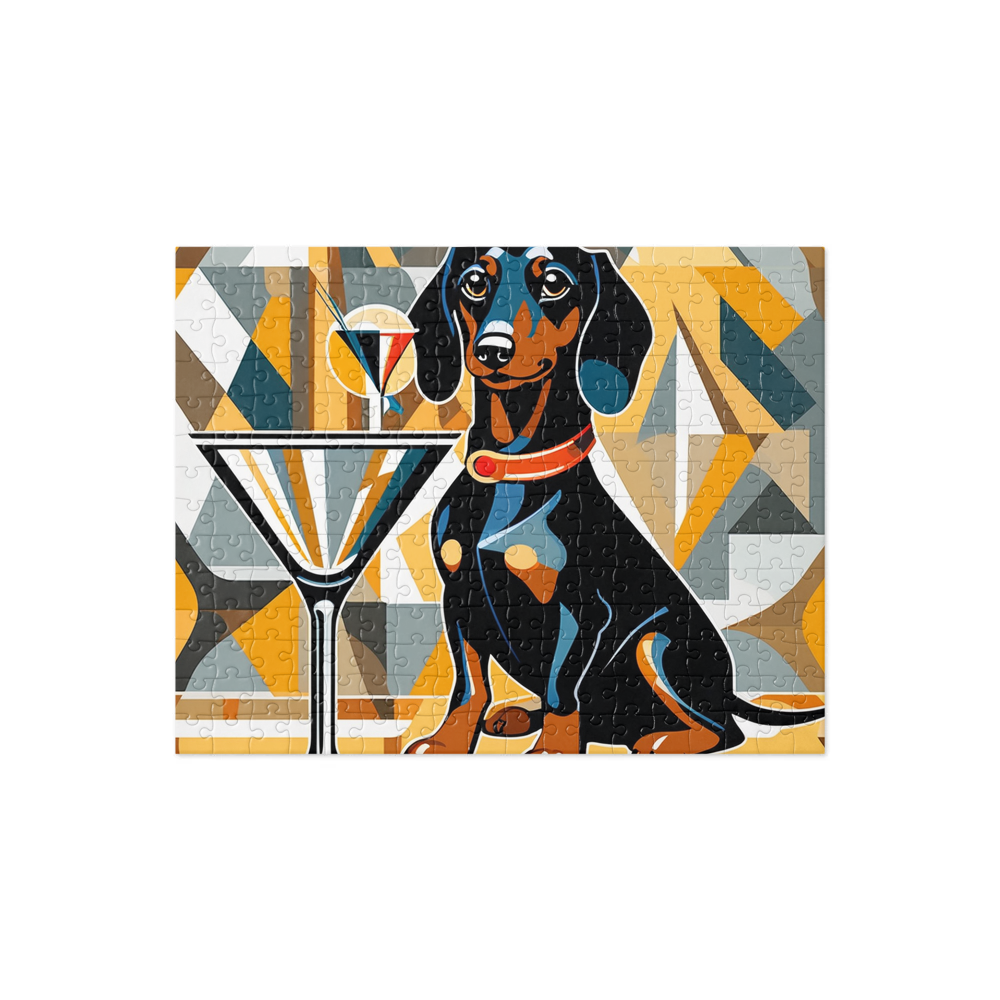 PugMug Custom Black Dachshund Jigsaw Puzzle