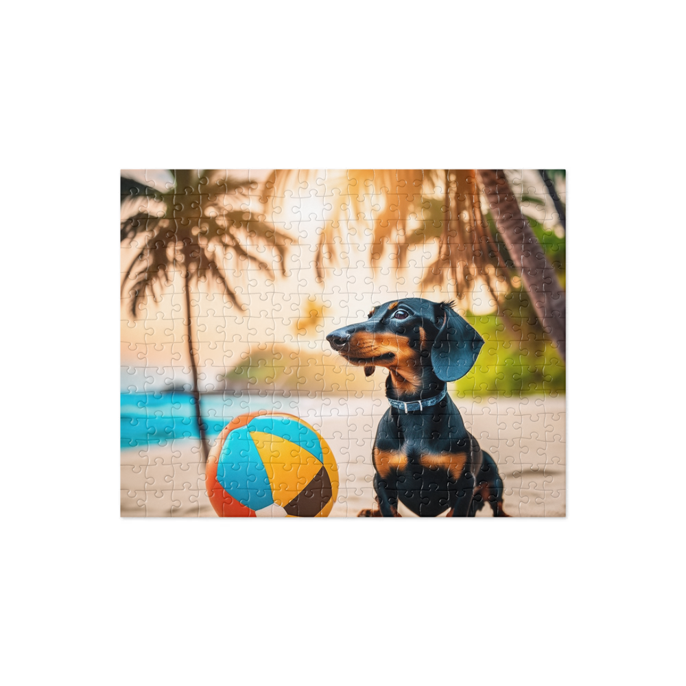 PugMug Custom Black Dachshund Jigsaw Puzzle