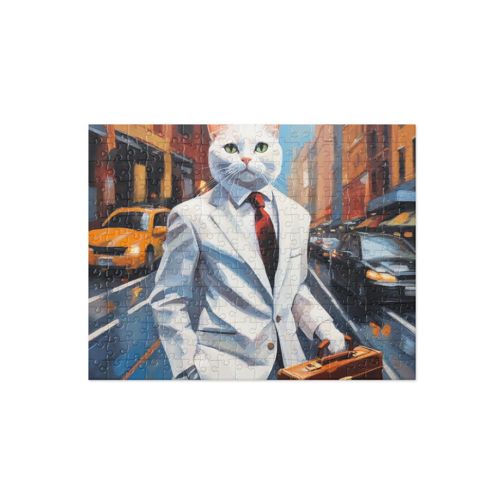 PugMug Custom White Companion Cat Jigsaw Puzzle
