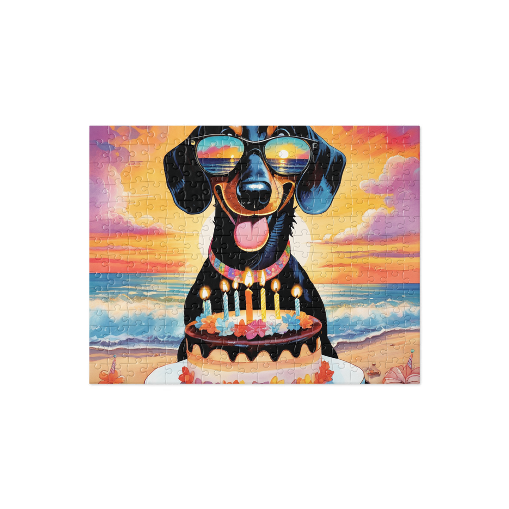PugMug Custom Black Dachshund Jigsaw Puzzle
