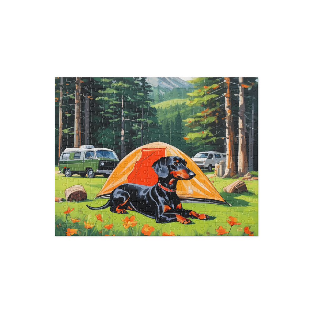 PugMug Custom Black Dachshund Jigsaw Puzzle