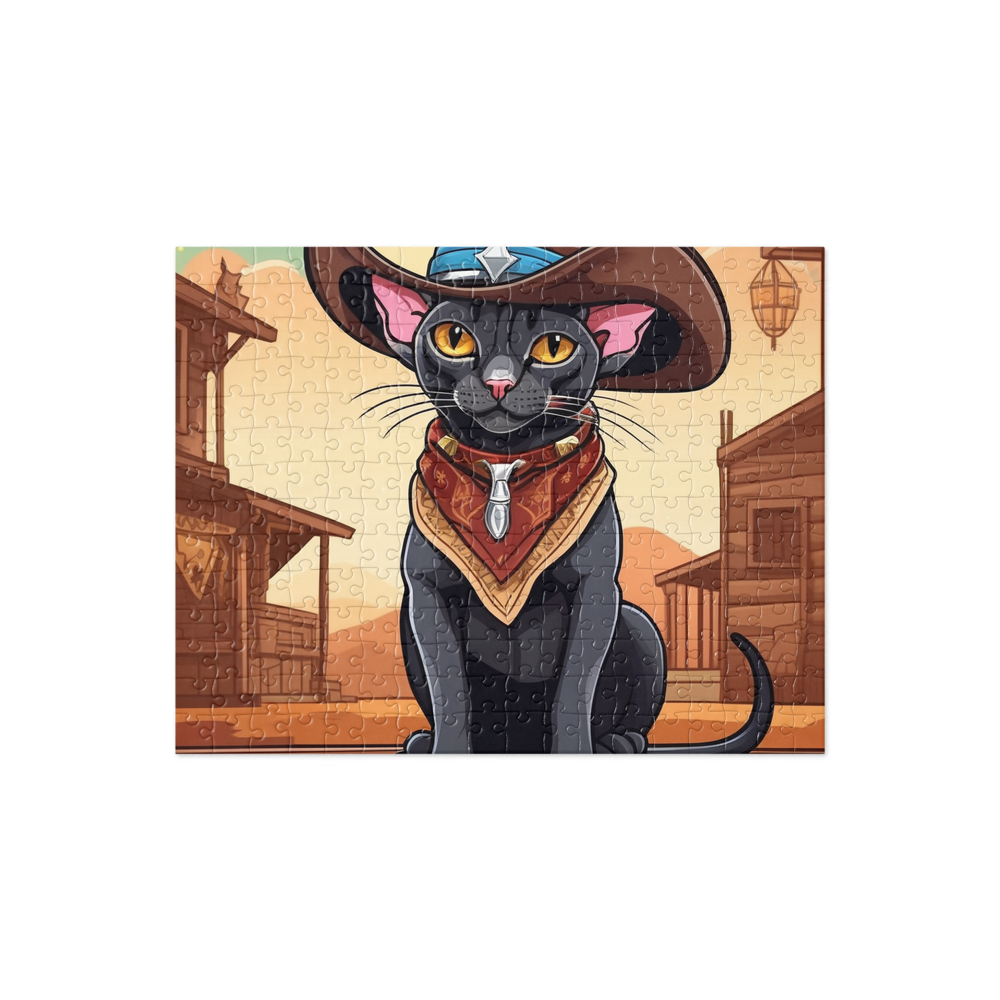 PugMug Custom Black Sphynx Cat Jigsaw Puzzle