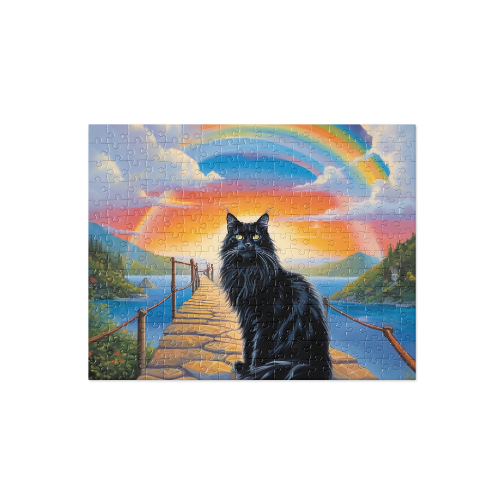 PugMug Custom Black Maine Coon Cat Jigsaw Puzzle