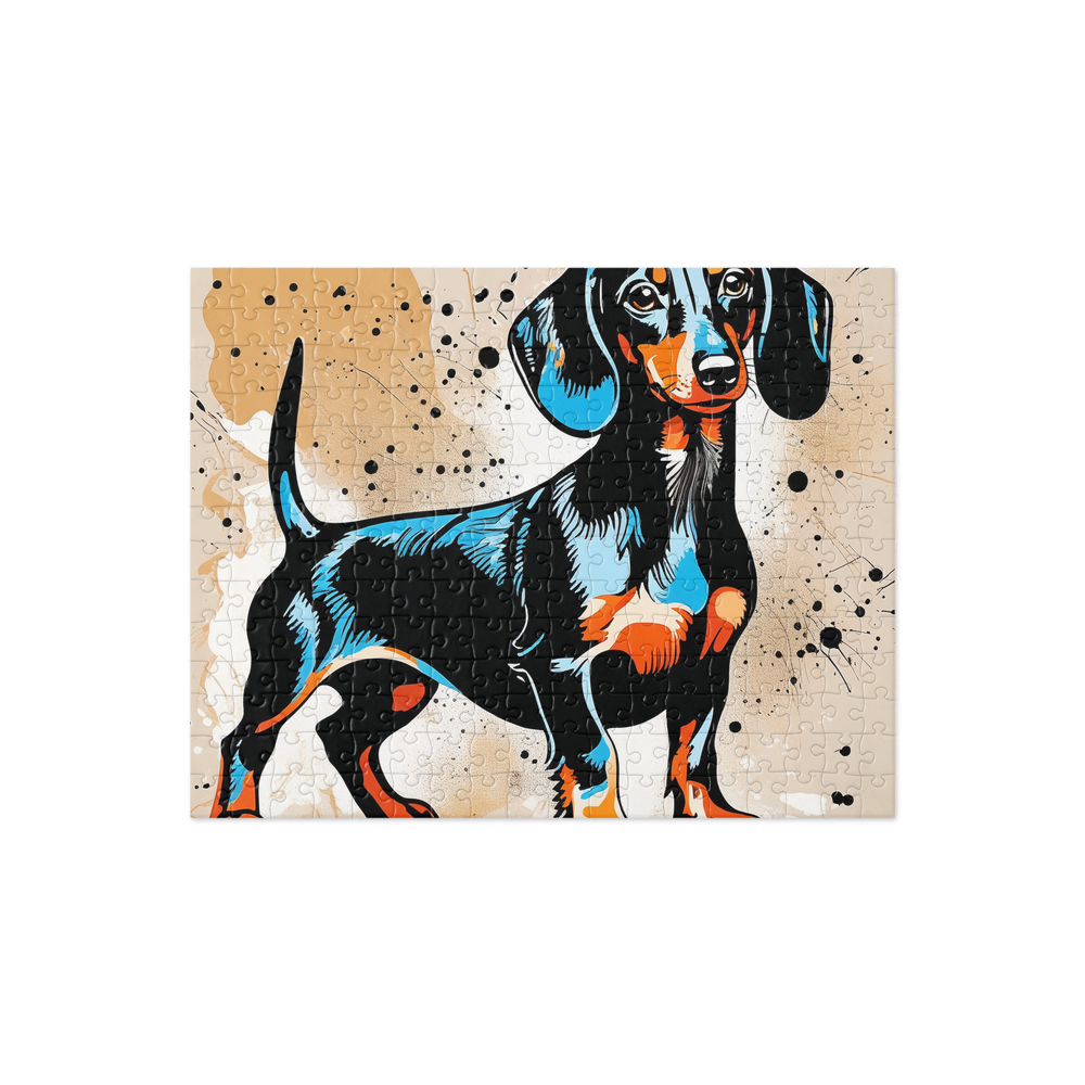 PugMug Custom Black Dachshund Jigsaw Puzzle