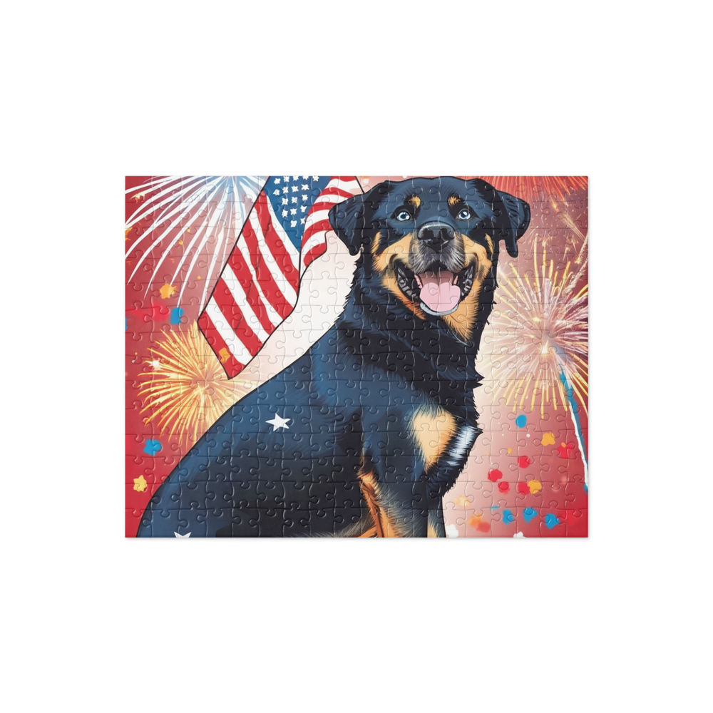 PugMug Custom Blue Jigsaw Puzzle