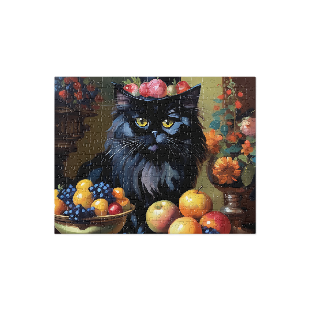 PugMug Custom Black Persian Cat Jigsaw Puzzle