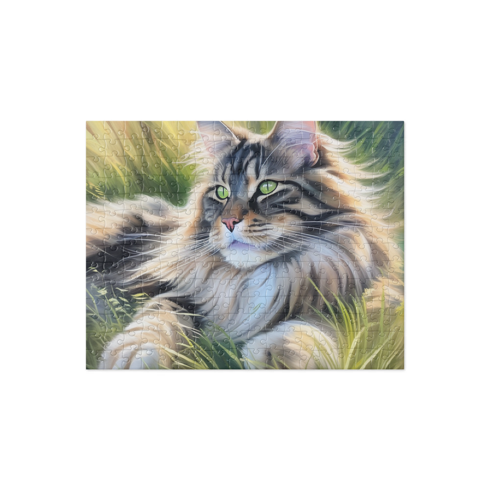 PugMug Custom Tabby Maine Coon Cat Jigsaw Puzzle