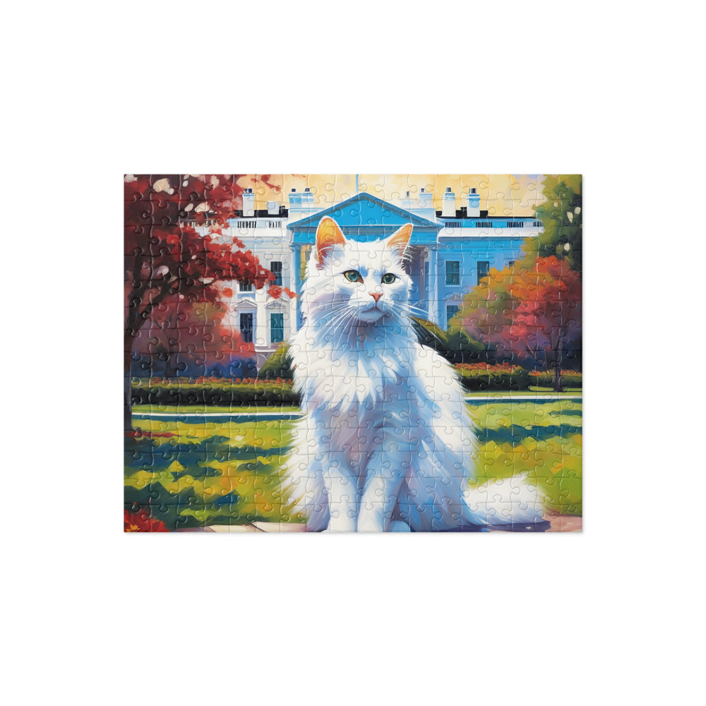 PugMug Custom White Companion Cat Jigsaw Puzzle