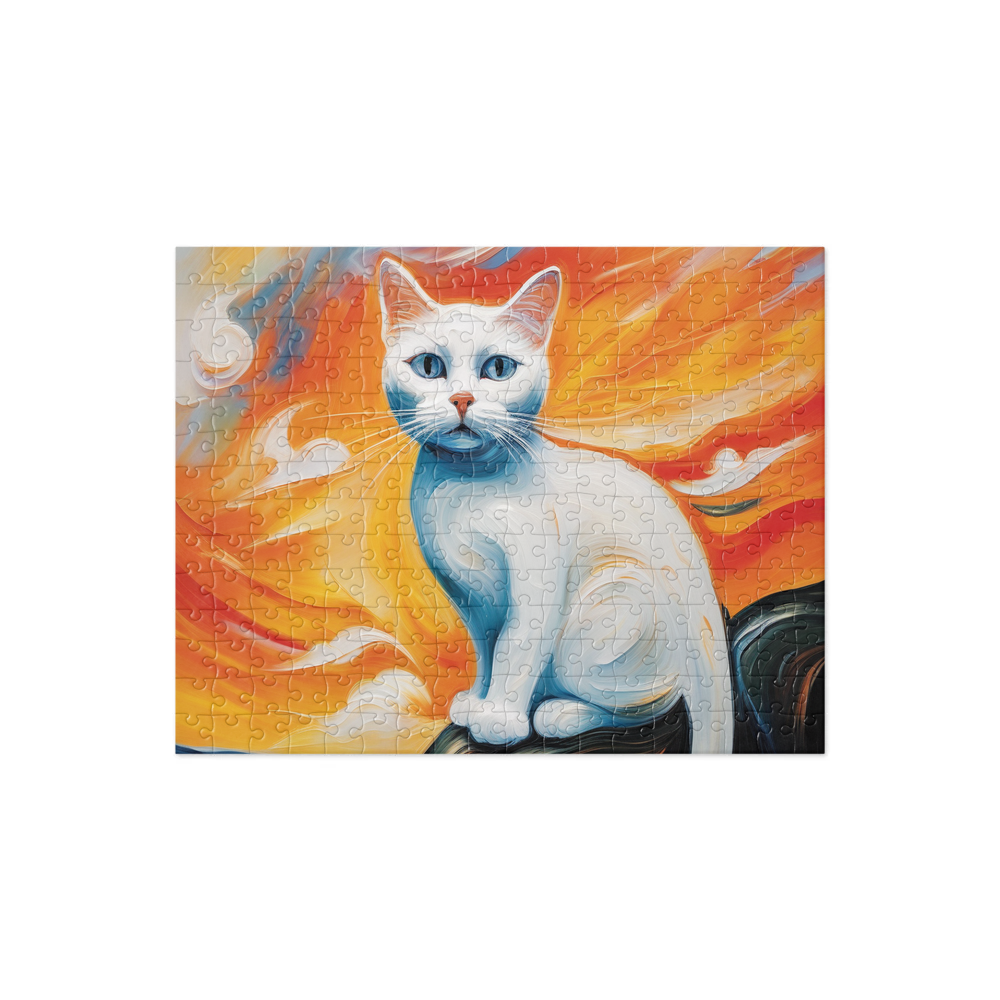 PugMug Custom White Companion Cat Jigsaw Puzzle