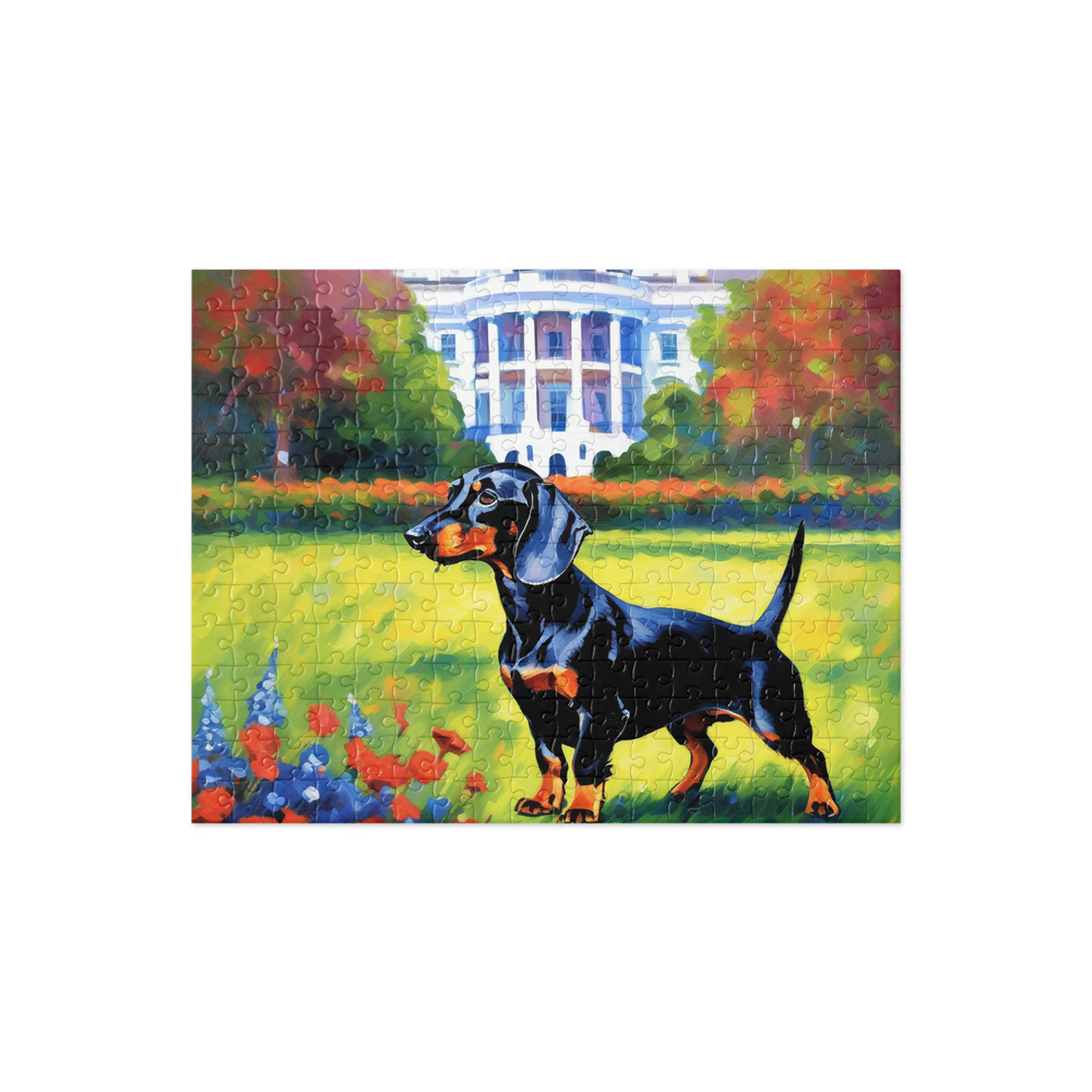 PugMug Custom Black Dachshund Jigsaw Puzzle