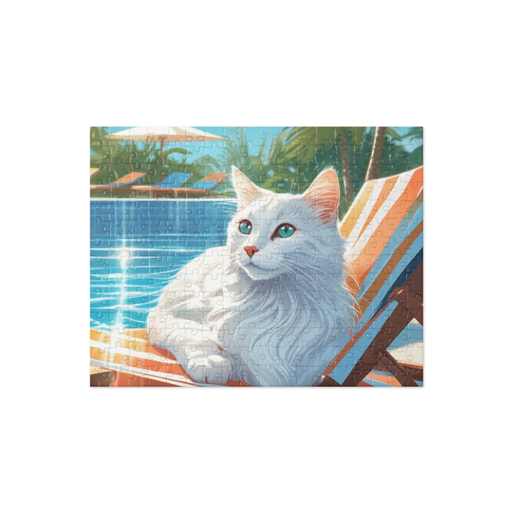 PugMug Custom White Companion Cat Jigsaw Puzzle