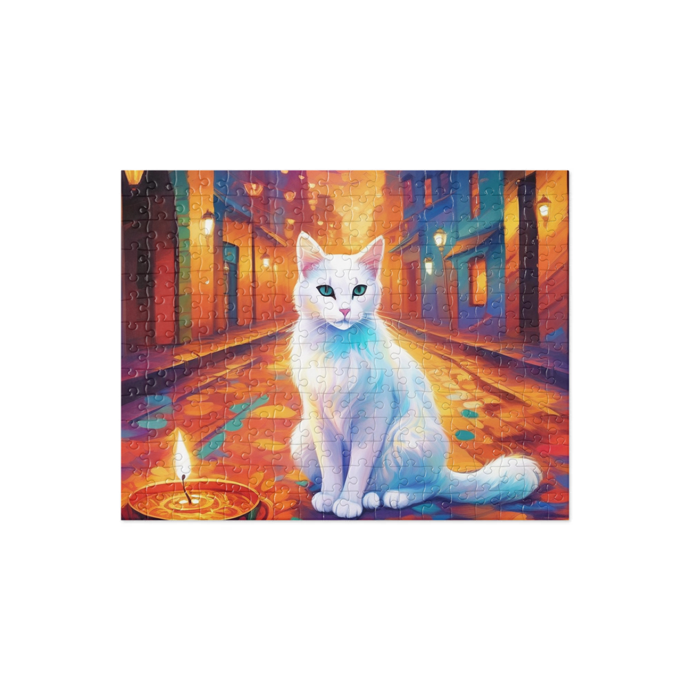 PugMug Custom White Companion Cat Jigsaw Puzzle