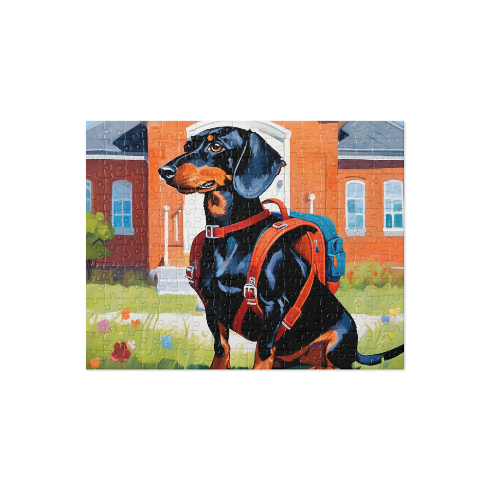 PugMug Custom Black Dachshund Jigsaw Puzzle