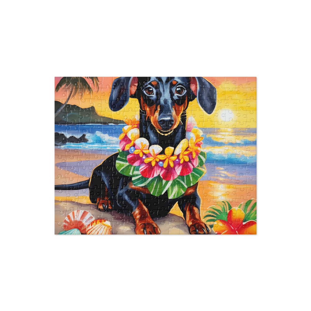 PugMug Custom Black Dachshund Jigsaw Puzzle