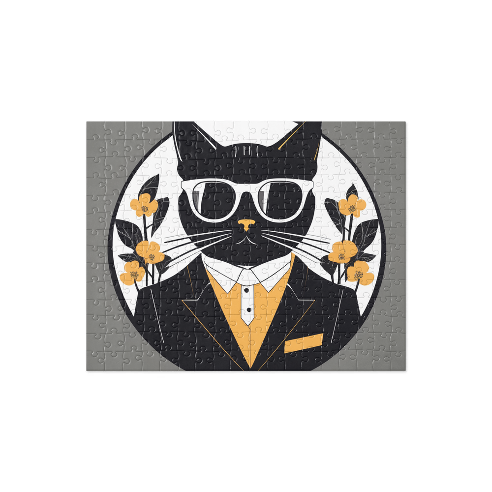 PugMug Custom Black Companion Cat Jigsaw Puzzle