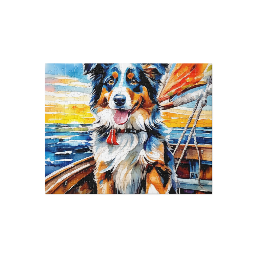 PugMug Custom Australian Shepherd Dog Jigsaw Puzzle