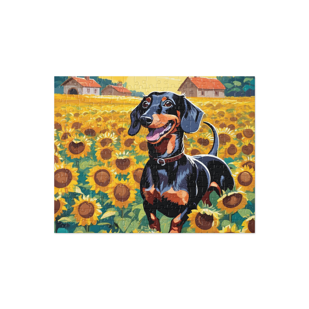 PugMug Custom Black Dachshund Jigsaw Puzzle