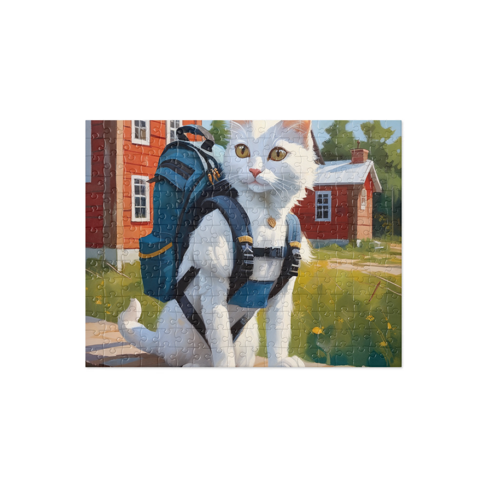 PugMug Custom White Companion Cat Jigsaw Puzzle