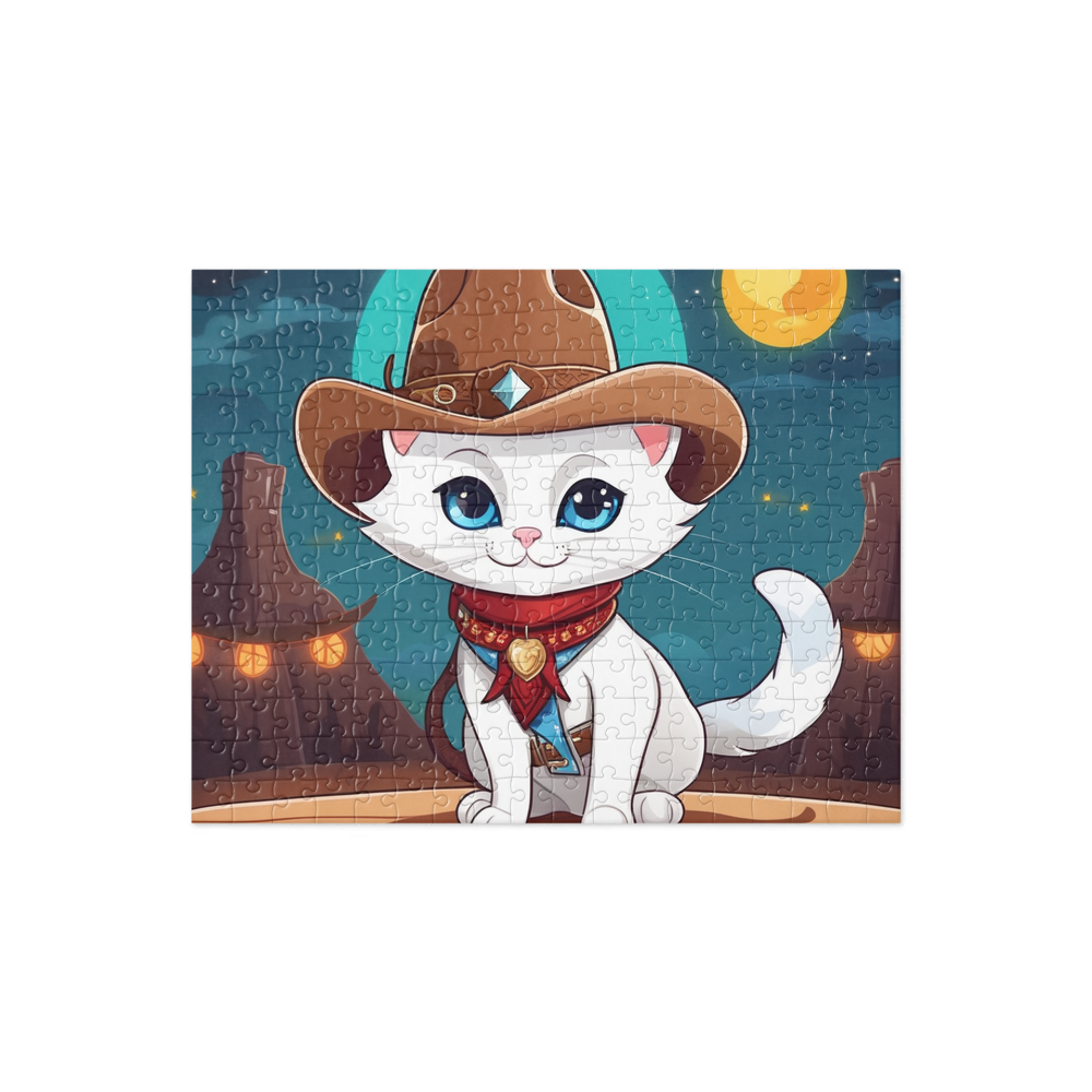 PugMug Custom White Companion Cat Jigsaw Puzzle