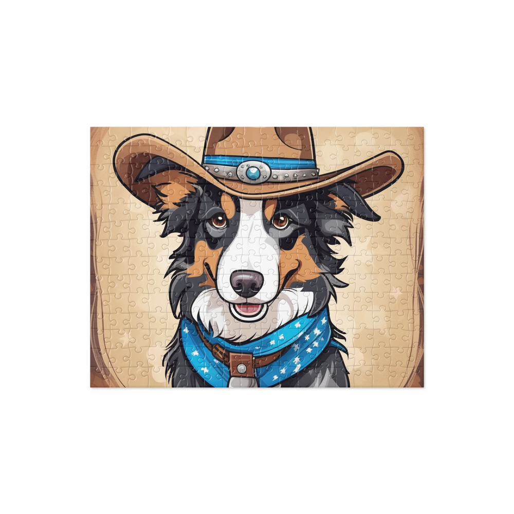 PugMug Custom Blue Merle Border Collie Jigsaw Puzzle