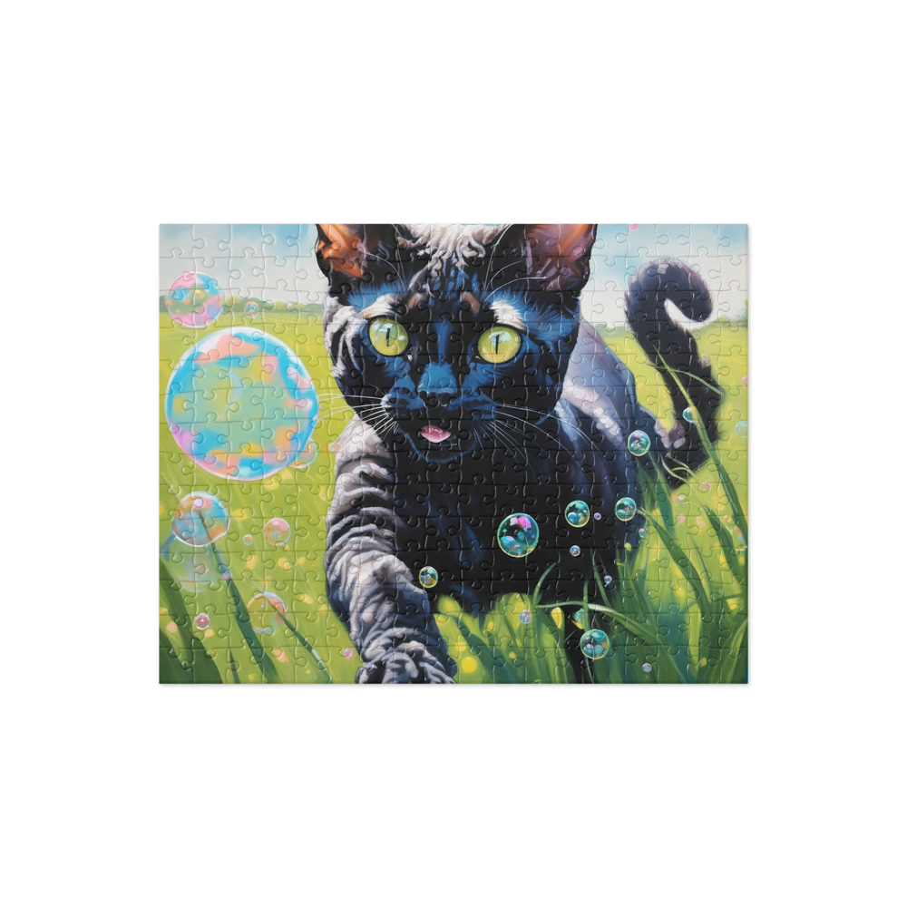 PugMug Custom Black Devon Rex Cat Jigsaw Puzzle