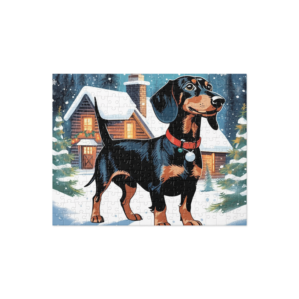 PugMug Custom Black Dachshund Jigsaw Puzzle