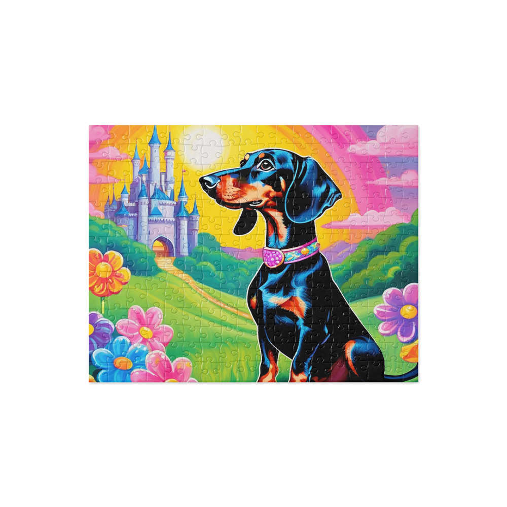 PugMug Custom Black Dachshund Jigsaw Puzzle