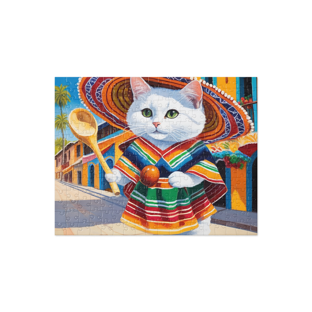 PugMug Custom White Companion Cat Jigsaw Puzzle